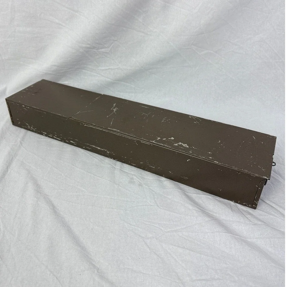 Vintage Lefebure Safe Deposit Box Metal Brown‎ Industrial Storage